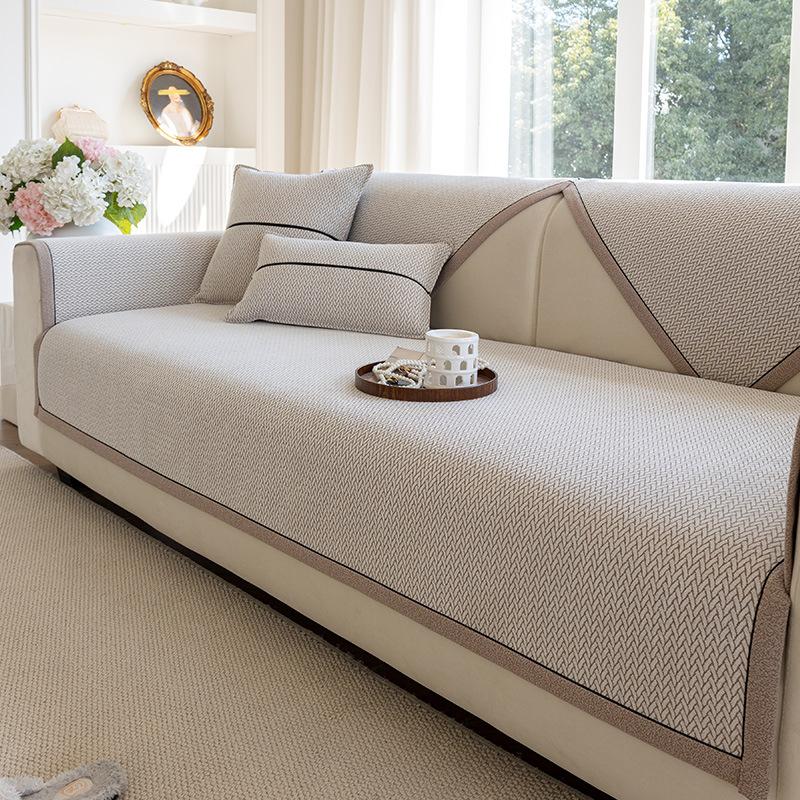 Living Room Light Luxury Simple Sofa Cushion Chenier Non-Slip Straight Row Sofa Cover Four Seasons Universal Breathable Sofa Cover
