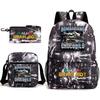 Abstract foreign Shanhaijing children's schoolbag tongtongsahur cartoon primary school student backpack three-piece set L