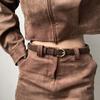 Trendy Pin Buckle Suede Leather Belt Versatile Luxury Design Frosted Waist Belt Vintage Retro Waistband Women Decoration