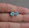 Natural Blue Topaz Stud Earrings-Handmade Silver Studs-925 Sterling Silver Stud Earrings-Gift for her-Blue Gemstone Studs-Blue Topaz Earring