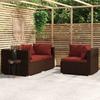 Day and Night - Day and Night 3-piece Garden Furniture Set and Brown Synthetic Rattan Cushions