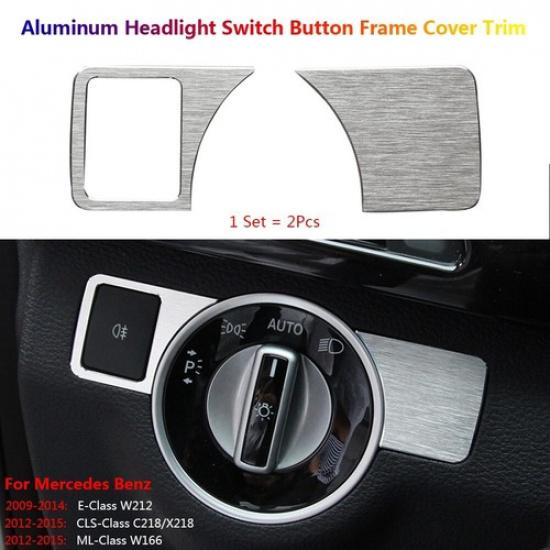 Stainless For Mercedes Benz C218 W212 W166 Car Headlight Switch Panel Cover Trim