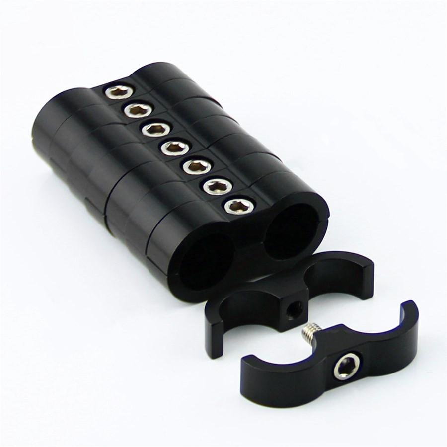 8x Car SUV Black AN-10 19mm Braided Hose Separator Clamp Fitting Adapter Bracket