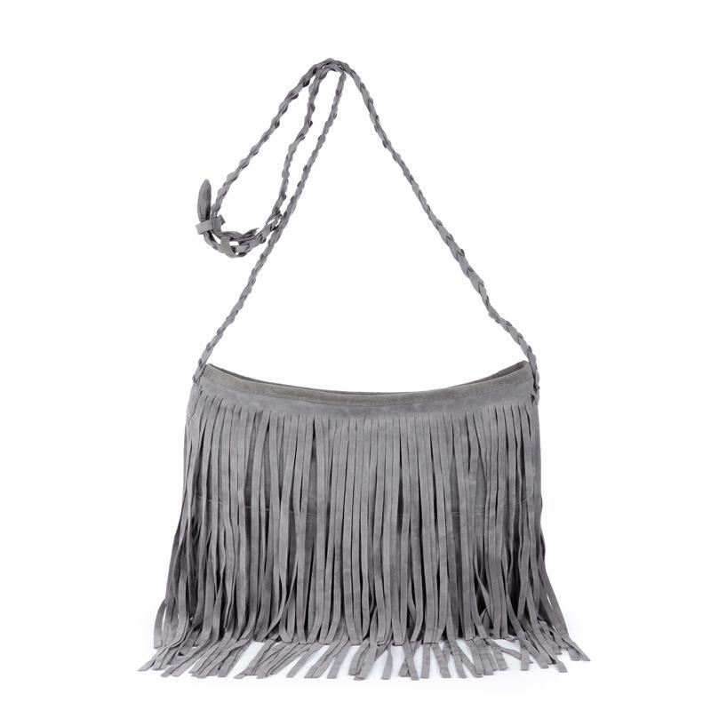 Women's Retro Suede Tassel Crossbody Shoulder Bag