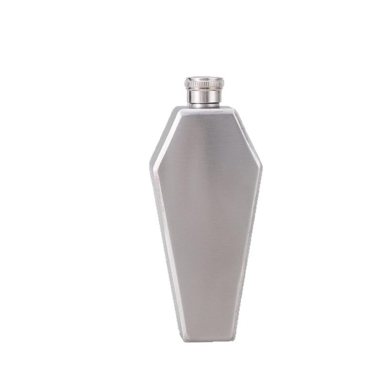 Modern Geometric Shape Pocket Size Liquor Bottle Rustproof 304 Nonrust Steel Materials Ideal For Business Trip And Adventure
