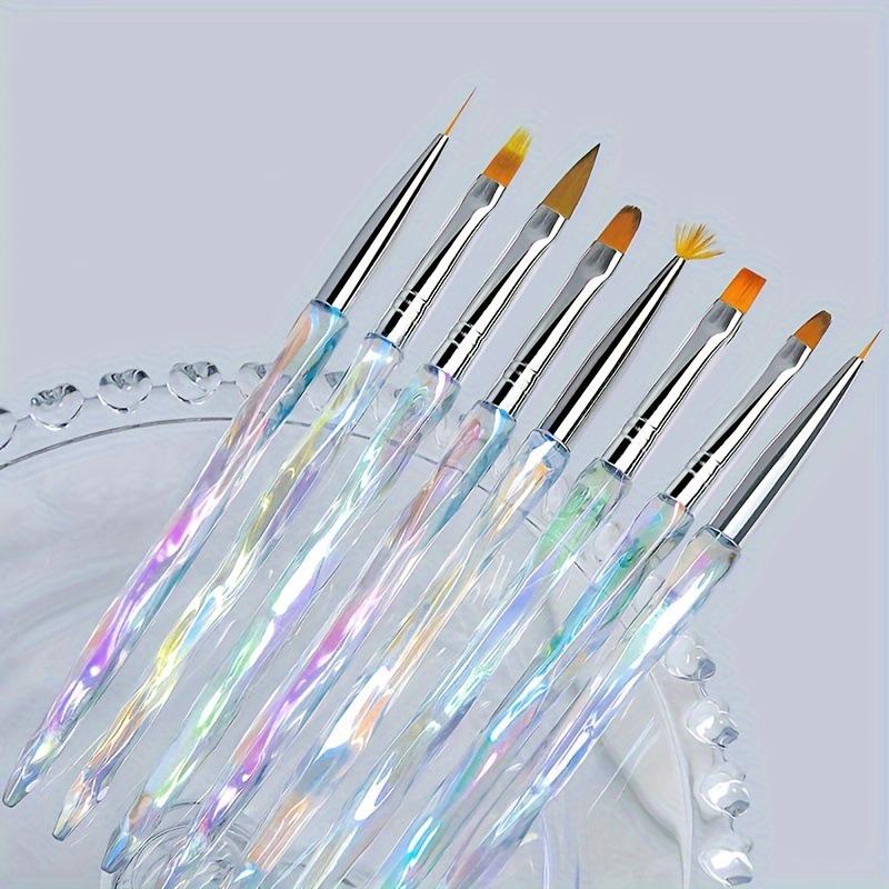 8-Piece Japanese Nail Art Brush Set for Gradient, Line Drawing, and Gel Application