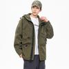 Mens Lightweight Hooded Outdoor Jacket Windproof Water Resistant Workwear Style Casual Sport Coat Hiking Fall