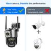 Dual Lens Two Cameras Panoramic Surveillance Full Color Night Vision Home Cctv Camera Support Two-Way Audio TMotion Detection