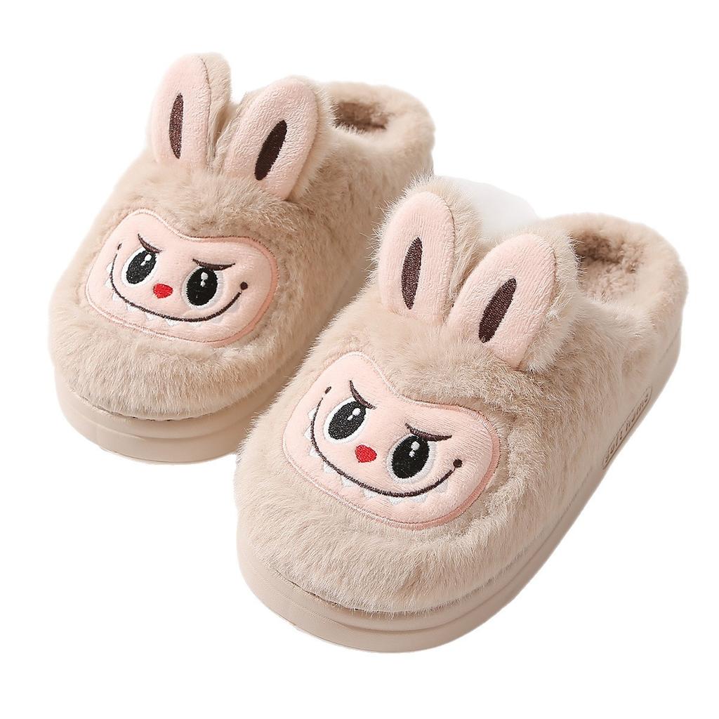 Winter Warm Lovely Frog Cotton Slippers Student Anti Slip Animals Home Platform Plush Slipper Women Funny Outdoor Shoes