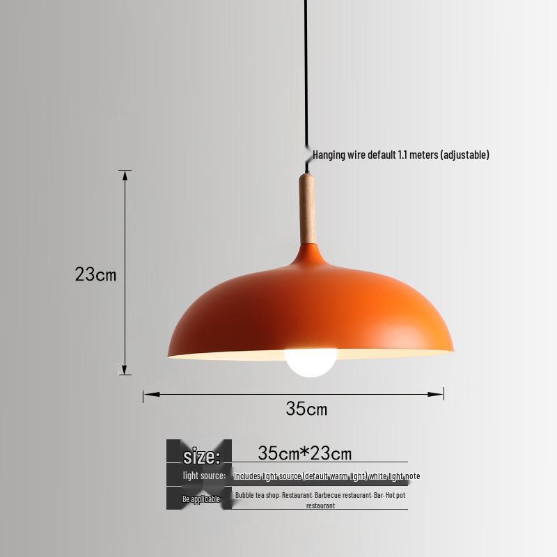 Orange Nordic Industrial Pendant Light for Restaurants & Bars