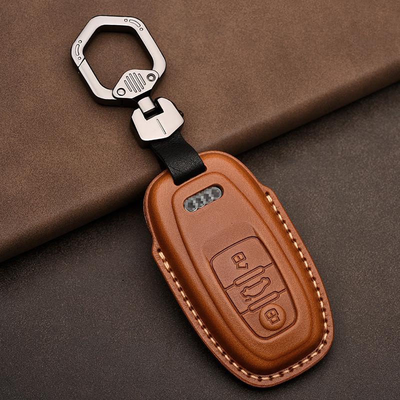 Leather Car Key Case Cover for A4 A4L A5 Q5 Q7 TT 2016 2017 Key 2016 2017 20 18 Styling Accessories