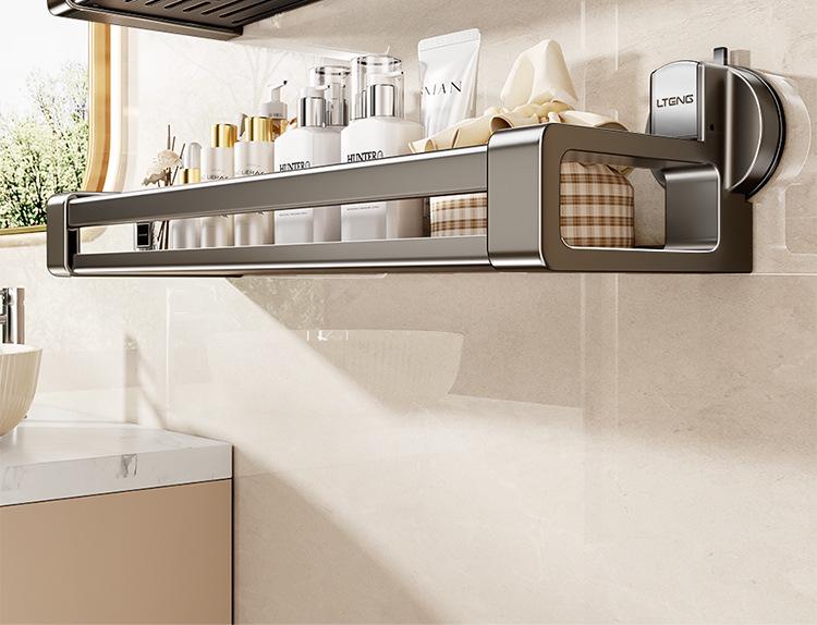 Bathroom Suction Cup Storage Basket - No-Drill Wall-Mounted Organizer