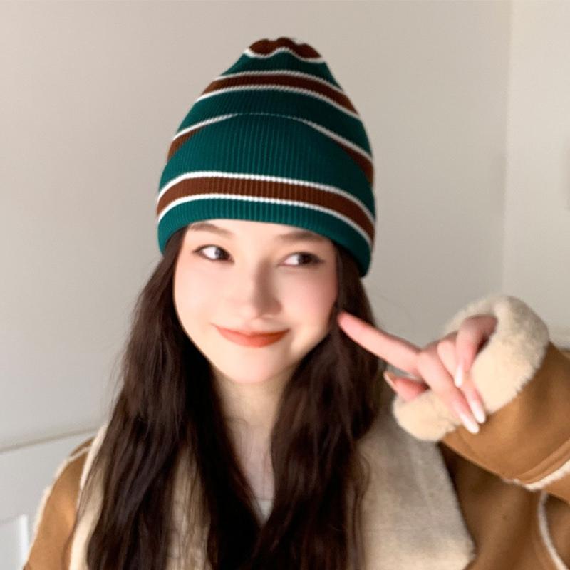 

Autumn/Winter Women S Knitted Wool Hat With A Large Head Circumference A Relaxed Style Warm And Cold-Proof
