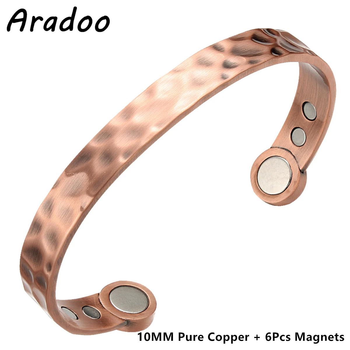 Pure Copper 3500 Gauss Magnetic Therapy Open Cuff Bracelets