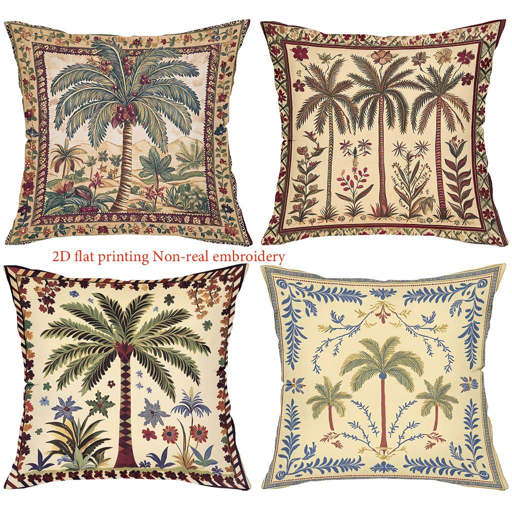 2D Flat Printed Palm Tree Patterned Cushion Covers Polyester pillowcase, sofa decorative cushion cov Headboard Pillow