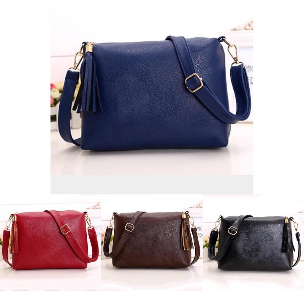 Colorful Pu Leather Women's Cross Body Bag With Tassels Small Size For Everyday Use