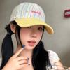 Starry Pattern Cotton Girls Cap With Bright Stripes And Face Slimming Design
