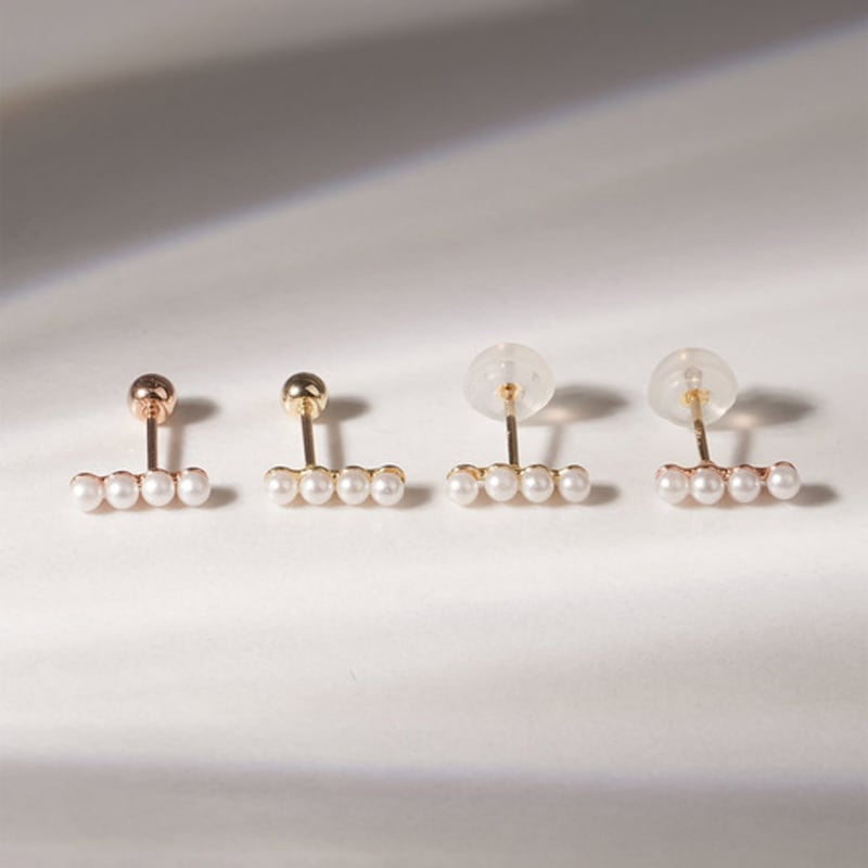 JEWNEL 14K 4-tier Pearl Piercing Earrings