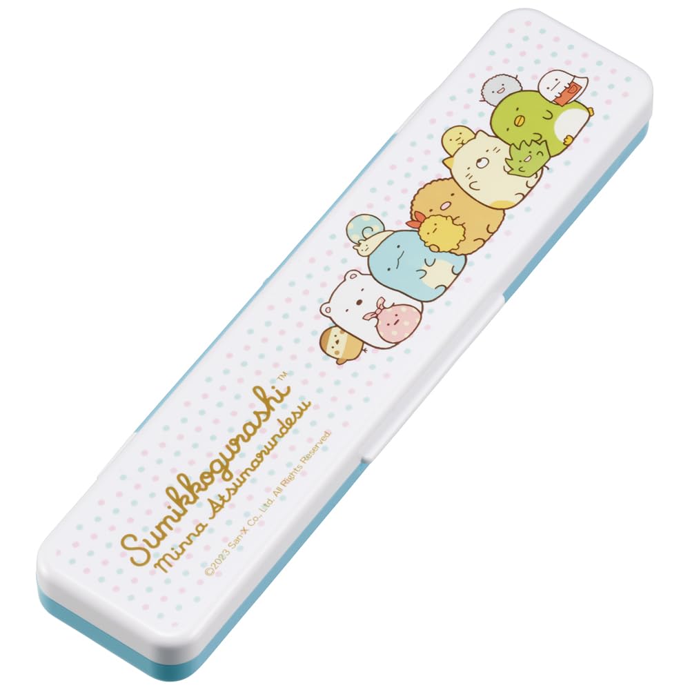 Skater Chopsticks and Spoon Combo Bento Adult Silent Silicone Made In Sumikkogurashi Set, 18cm, Antibacterial, Box, Size, Cushion, Japan,