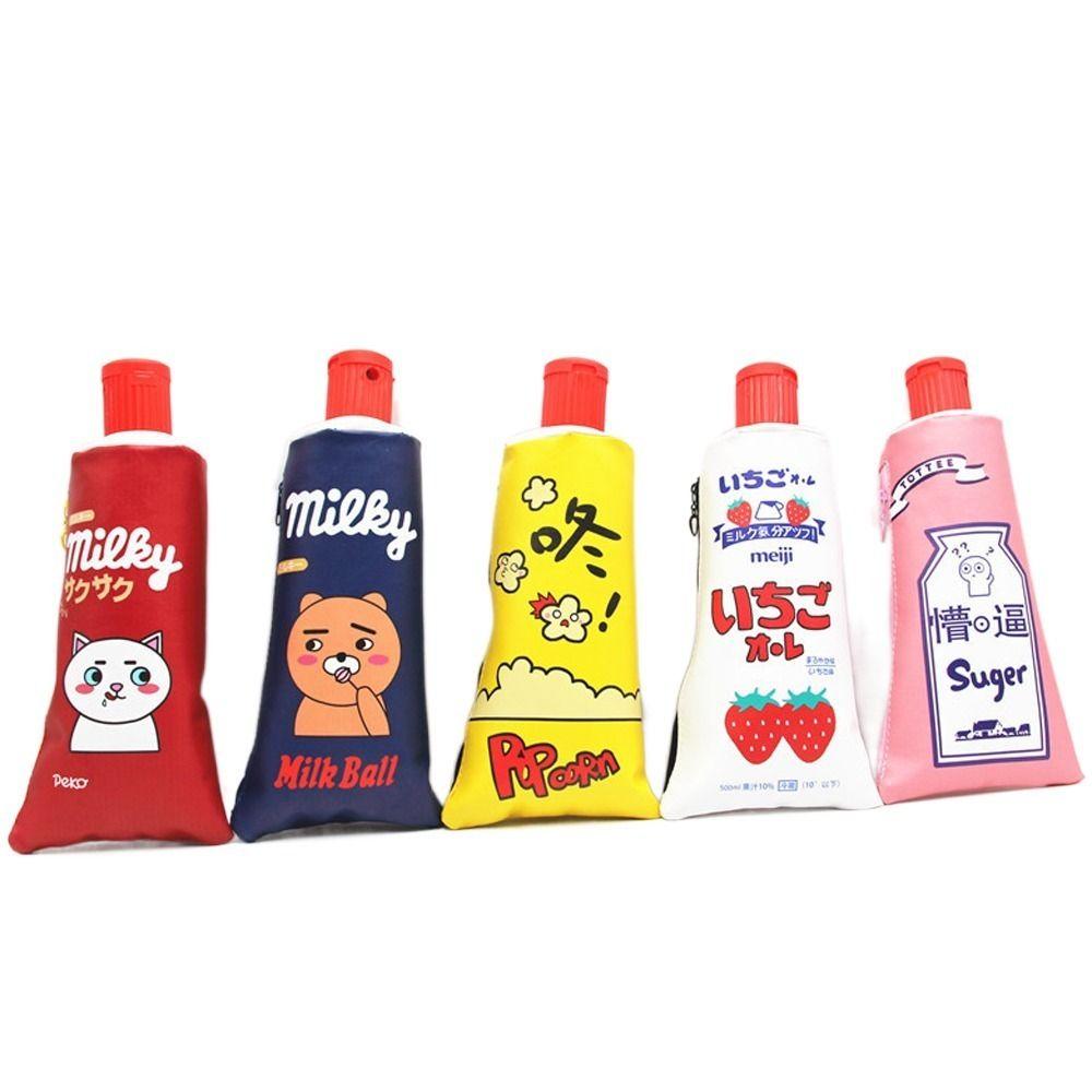 Large Capacity Stationery Pouch Strawberry Leather Pencil Bag Toothpaste Pencil Case  Award Gifts