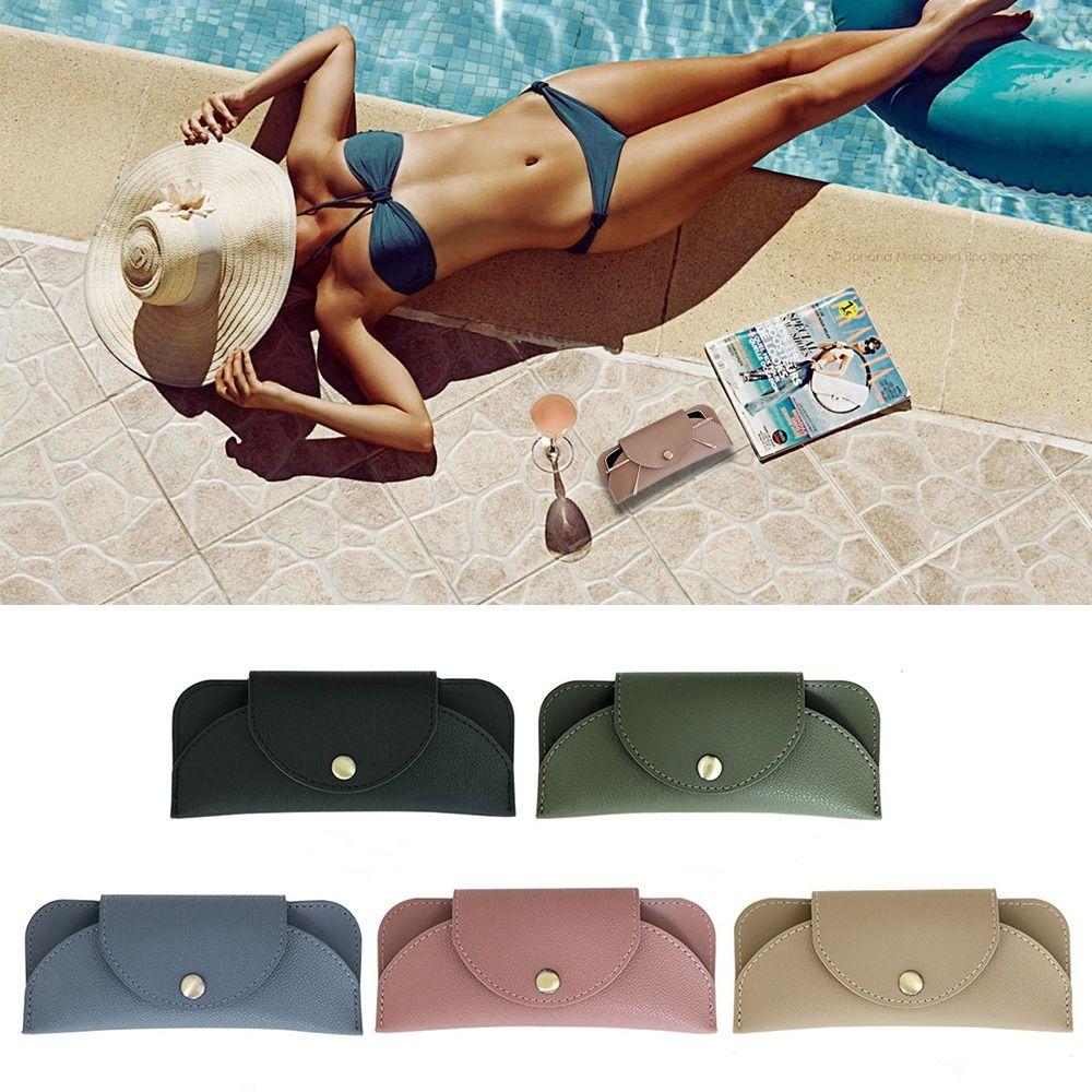 With Lanyard Sunglasses Pouch PU Leather SunGlasses Holder  Eyewear Accessories