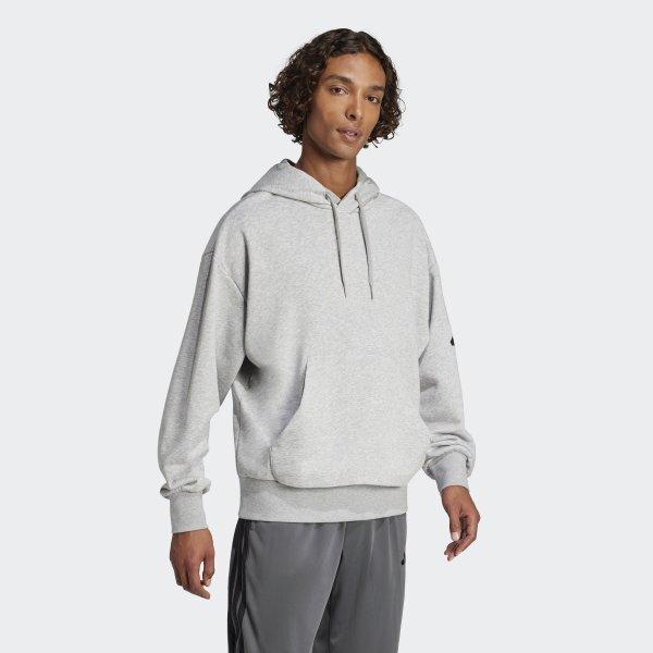Adidas Unisex Essentials Loose Fit French Terry Hoodie Cotton Hoodie Grey
