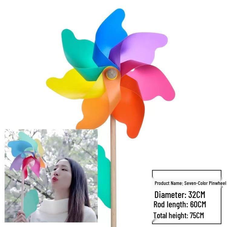 Colorful Wooden Sunflower Windmill Toy 