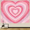 Cute Pink Heart Print Pattern Tapestry Home Bedroom Home Living Room Dormitory Wall Decor Background Cloth Tapestry