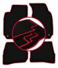 Alfombrillas de terciopelo con borde rojo para: Volkswagen Passat B5 FL sedán, familiar, variant (2000-2005)