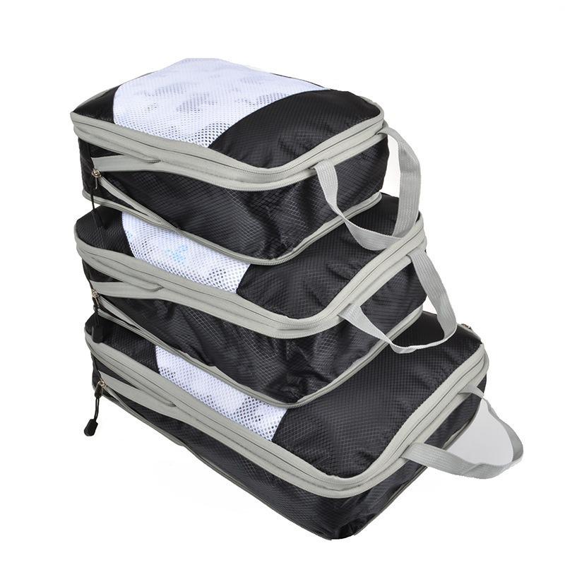 Travel Compression Storage & Organizer Bags: 3-Piece Set - Dustproof, Moistureproof, Portable, Large-Capacity for Clothes & Underwear