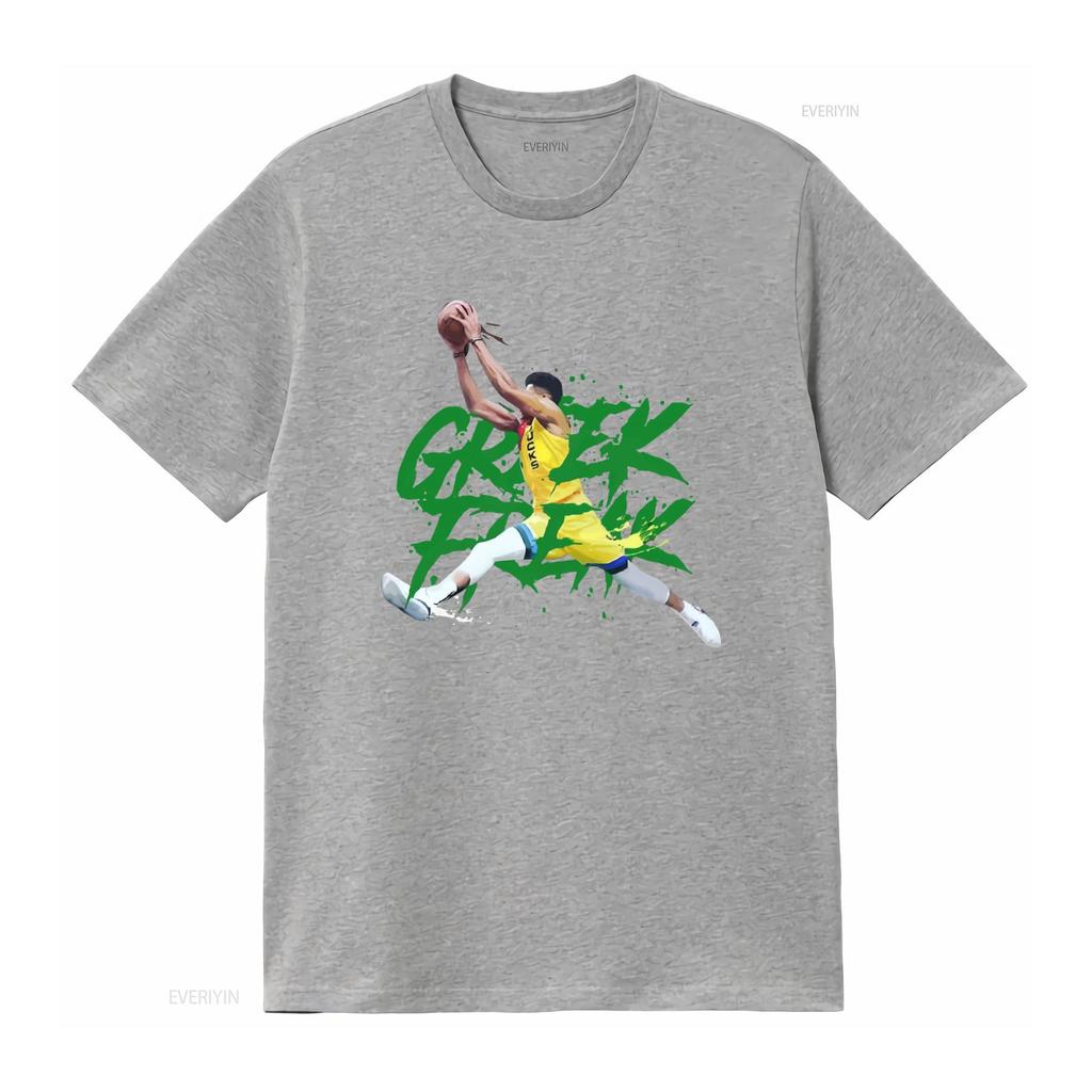 T-shirt Giocatore di Basket Giannis Antetokounmpo Stile Vintage Stampa Design Sportivo 2021 vintage Lavata Elegante Versatile