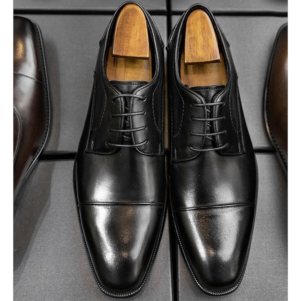 New British Block men's leather shoes carved men's casual shoes leather shoes