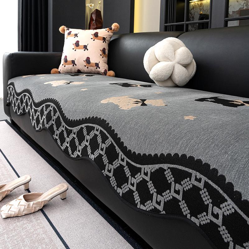 

New Special-Shaped Leather Sofa Cushion, Universal In All Seasons, Light Luxury, High-End Cover Cloth, Straight Row One-Piece Seat Cushion 90*70cm