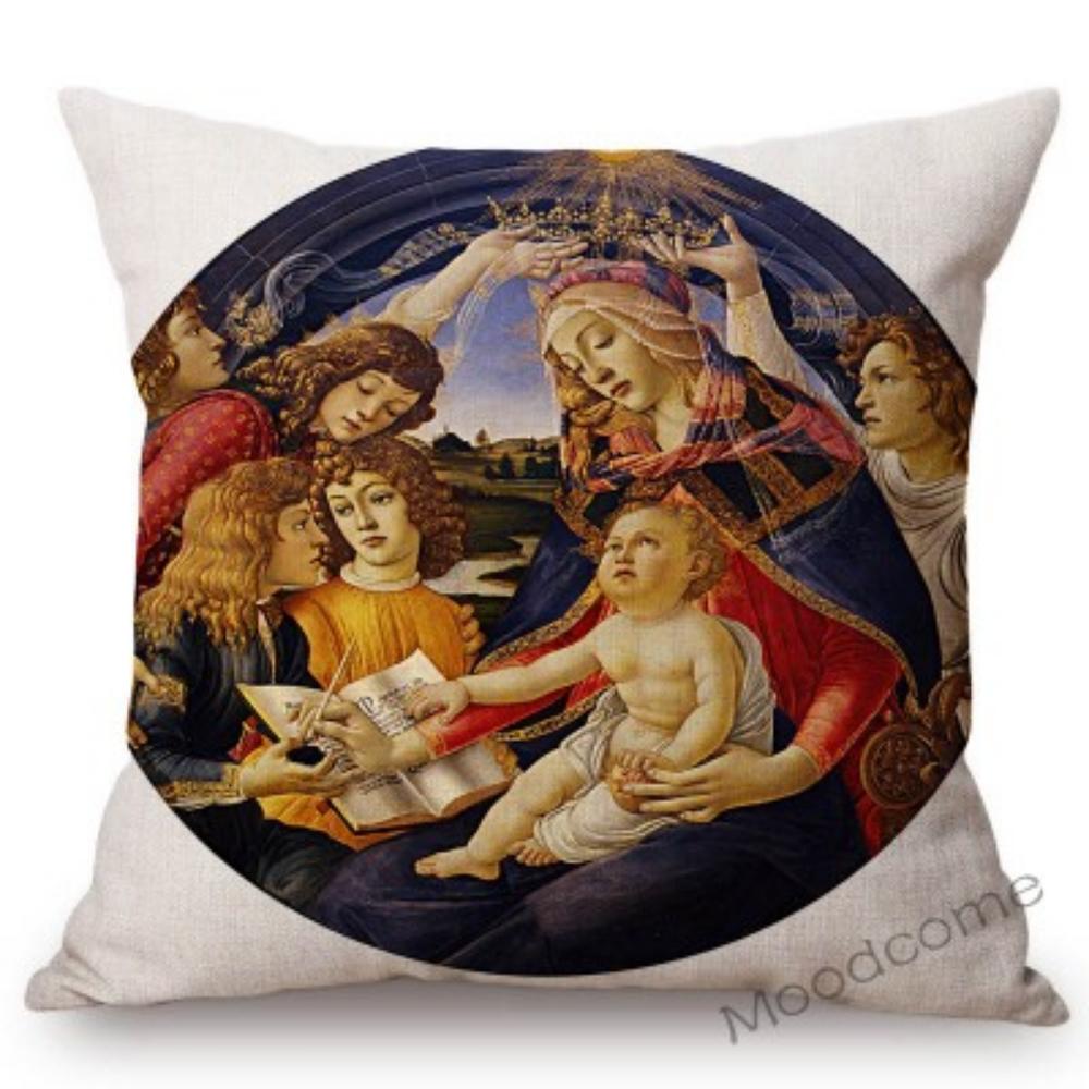 Sandro Botticelli Florence Art Geburt der Venus, weltberühmtes Ölgemälde, dekorativer Kissenbezug, Baumwollleinen, Sofakissenbezug