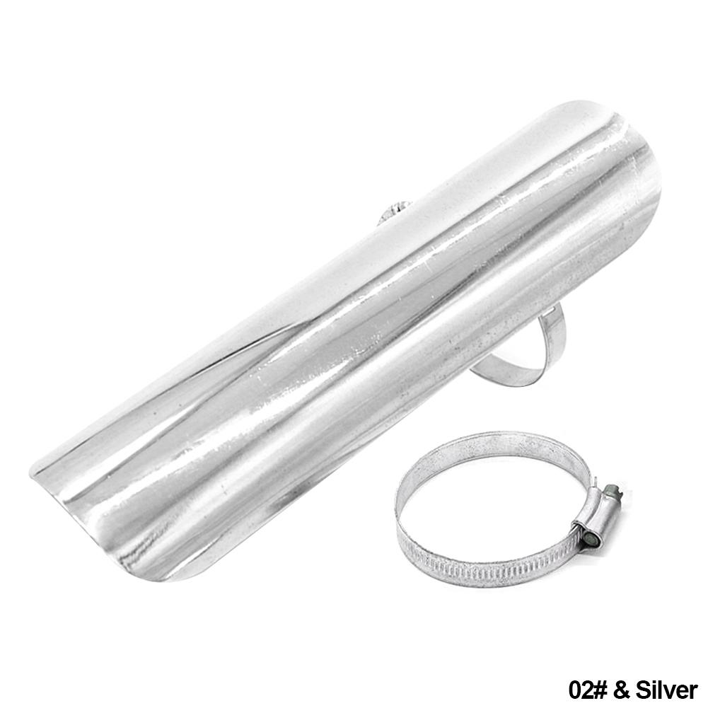 Universal Vintage Chrome Exhaust Heat Plated Motorcycle Modified Curved Shield Cover Guard Muffler Pipe Motorbike