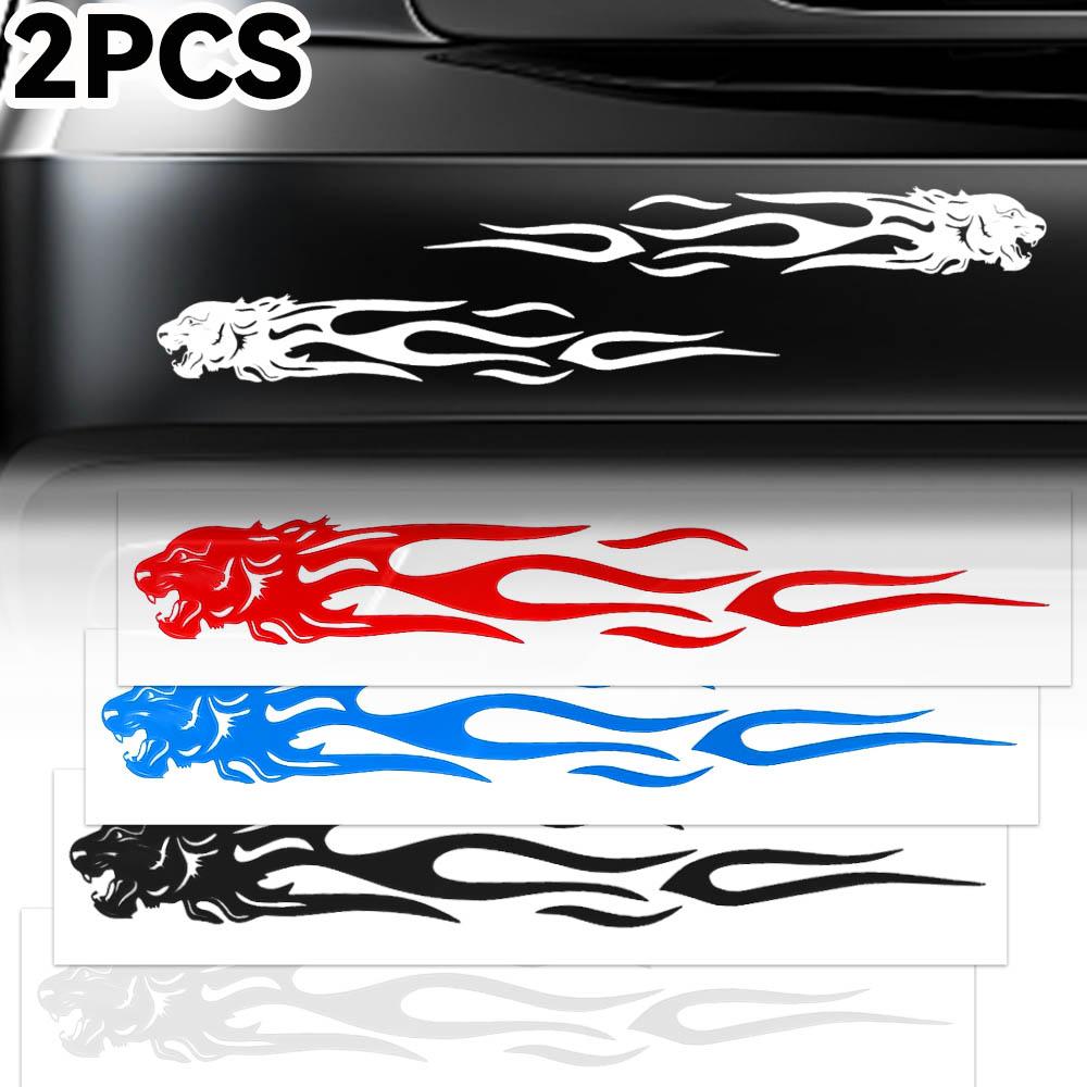 Tiger Flame Body Stickers Reflective Self-adhesive Stickers Motorcycle Car DIY Decorative Stickers Car Decoration Accessories