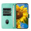 PU Leather Protective Case Emboss Sunflower Folio Magnetic Card Slots Holder Kickstand Wrist Strap Flip Case for Nokia G22 G11 G21 G60
