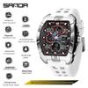SANDA Trendy Student Men's Dual Display Electronic Watch with Snooze Alarm