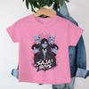 Cute Cartoon Saja Boys T-shirt for Boys Girls Kpop Demon Hunters T Shirt Summer Short Sleeve Round Neck Tops Children Clothing