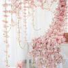 2Pcs Wedding Party Backdrop Diy Home Garden Decor 180Cm Artificial Cherry Blossom Garland Fake Flower Vine Wall Decoration