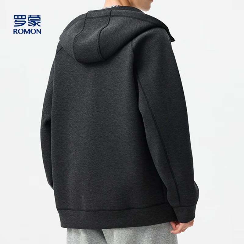 ROMON Men's Fleece Lined Air Layer Hooded Cardigan Jacket