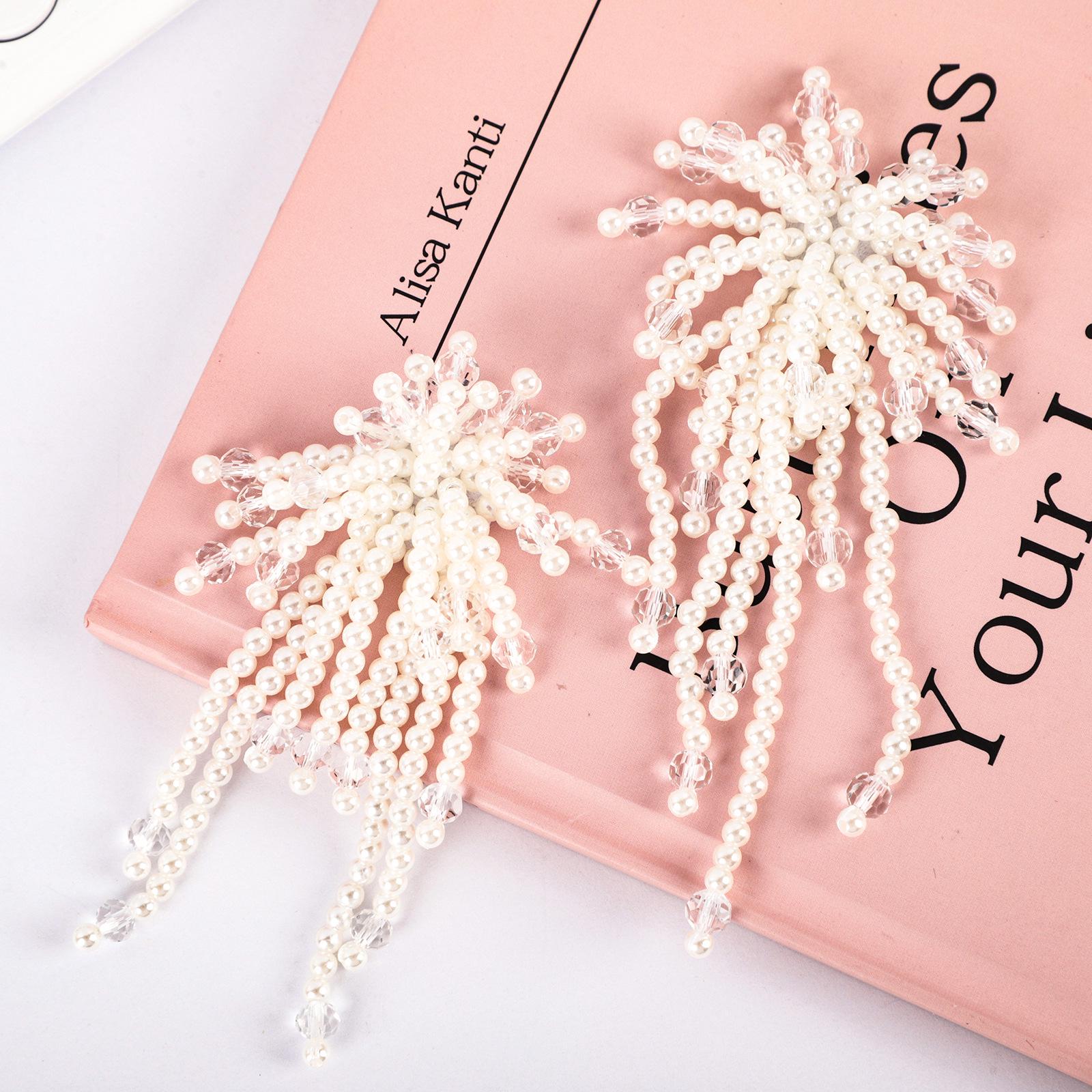 

Iridescent Tassel Flower Hair Clip & Long Earrings Set