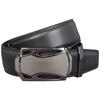 MACBELT Men's Belt, No Holes, Large Size, Genuine Leather, BusinessCasual, Auto-Lock, 35mm Width, MBF-129gy-BK