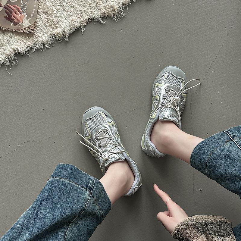 Fashion versatile splicing mesh hollow outdoor wind mountaineering casual shoes women's summer new casual