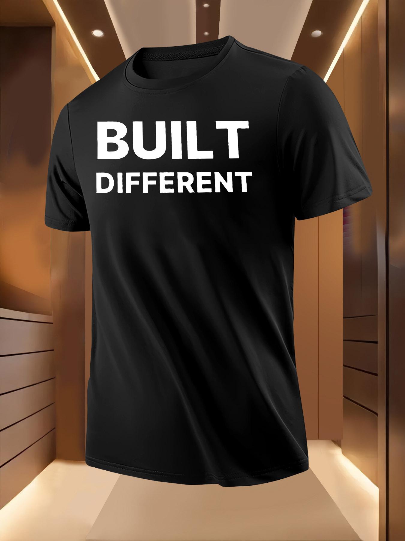Built Different Graphic Tshirt - Casual Summer Short Sl... S