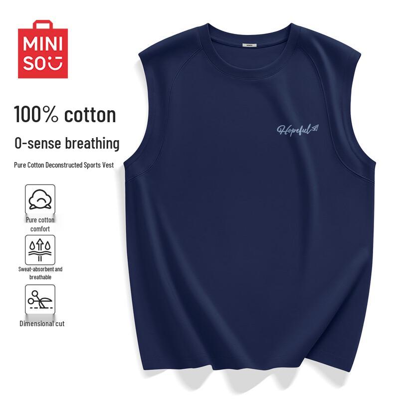 MINISO Men s Pure Cotton Sleeveless Tank Top 3XL