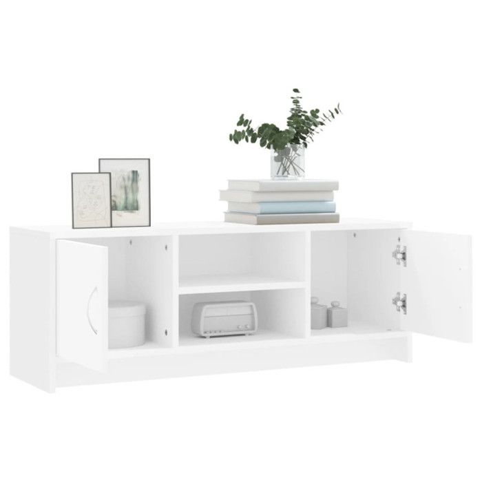 VidaXL Meuble TV blanc 102x30x37,5 cm bois d'ingénierie 823253