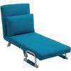 4-in-1 Faux Suede Chair Bed - Blue
