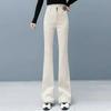 Women's High-Waisted Micro-Flare Jeans - Autumn/Winter, Slim-Fit, Stretchy, Plus Velvet, Casual Flare Pants