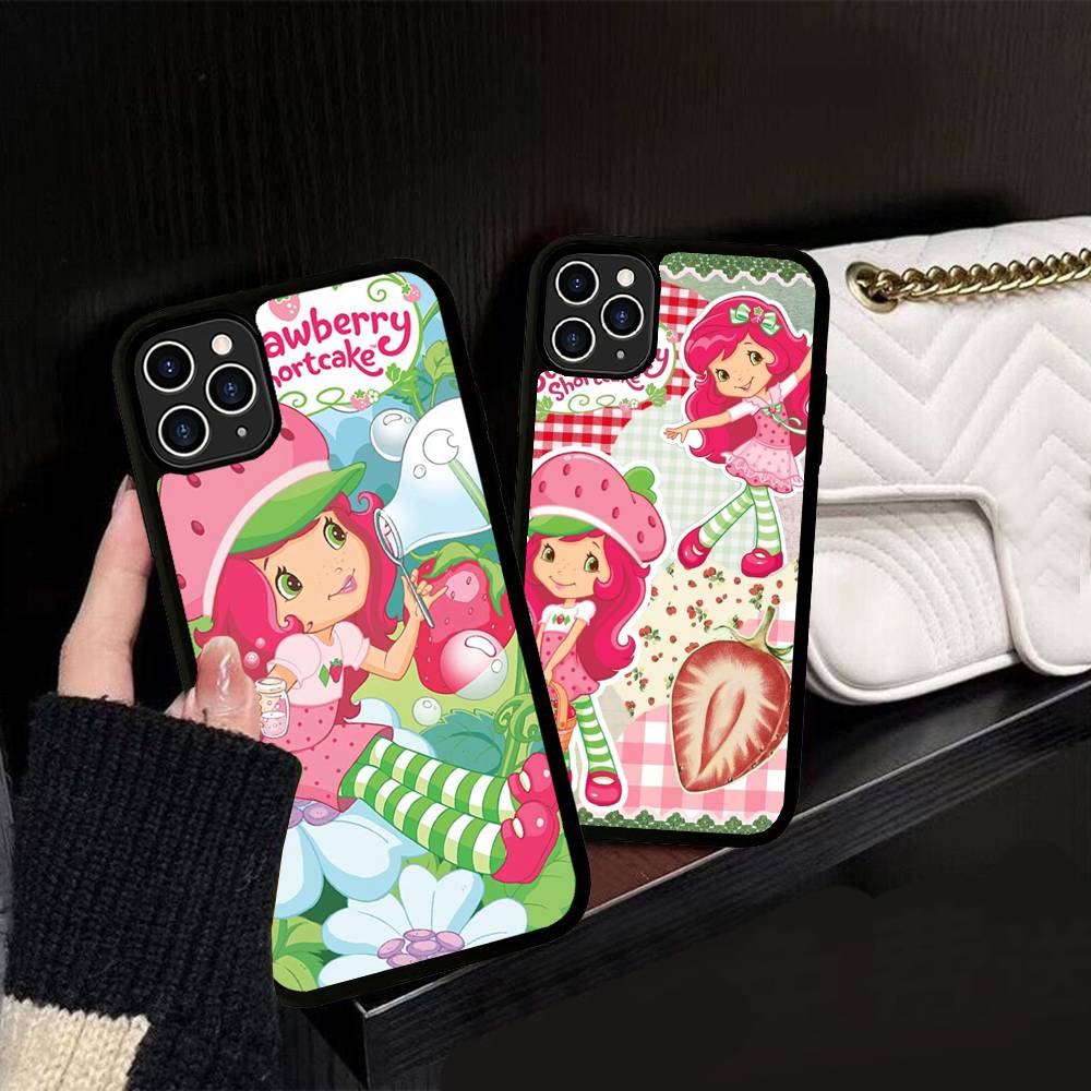 S-Strawberry-shortcake Girl Phone Case For IPhone 17 16 15 14 Plus 13 11 12 Pro Max Silicone Hard PC TPU Cover